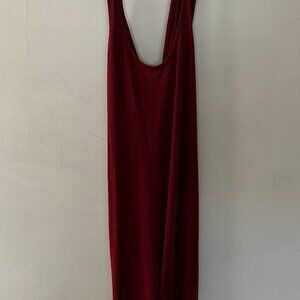 Old Navy Burnt Orange Midi Dress Criss Cross Back